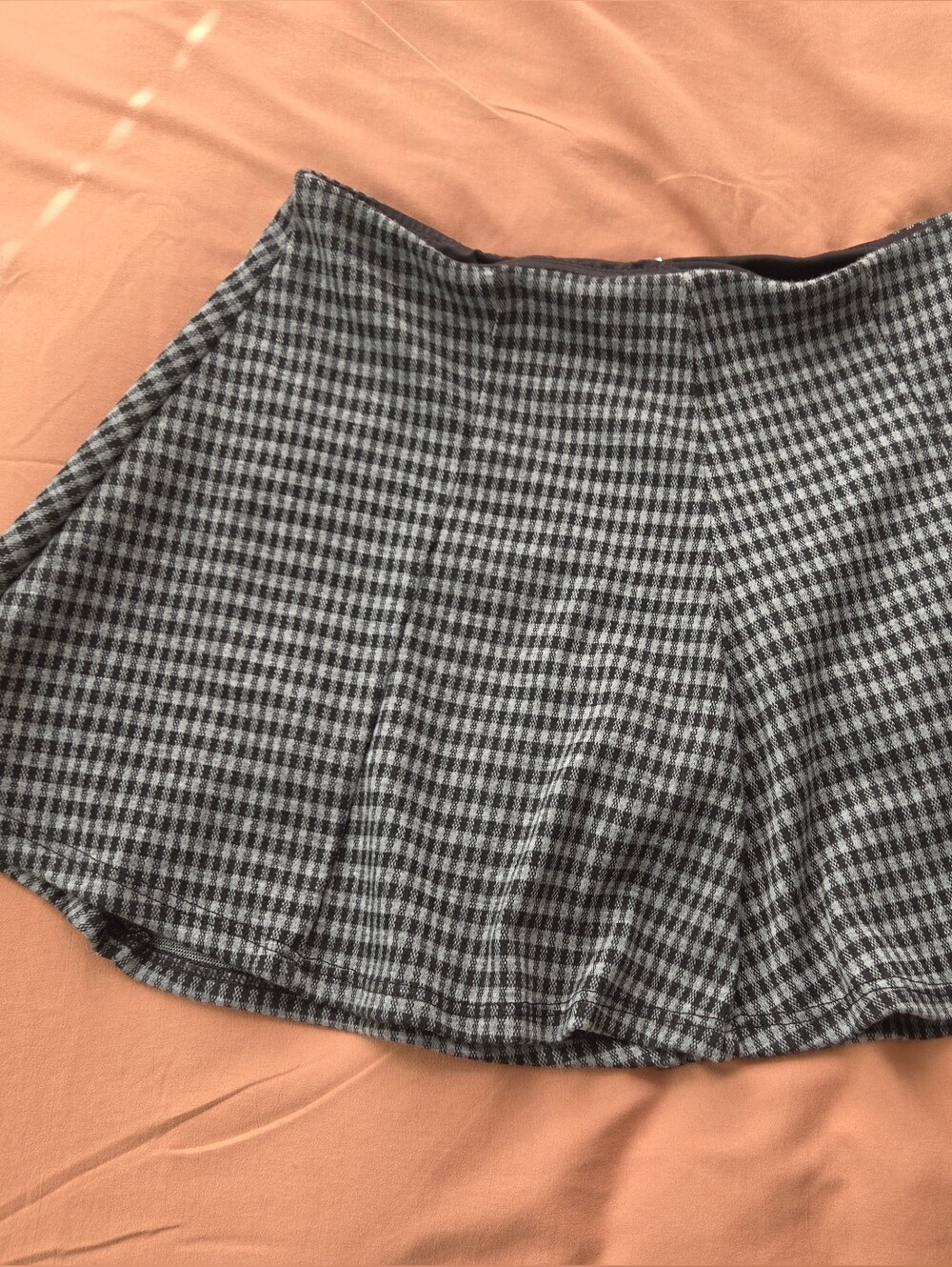 Source Unknown Black and Gray Plaid Skater Skirt